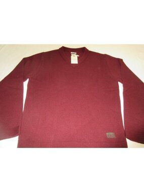OOBE Brand Men's Heron V Neck Virgin Wool Sweater Oxblood Red Cozy NWT
